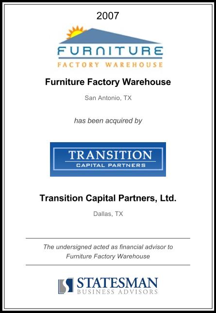 Furniture Factory Warehouse Acquired By Transition Capital