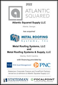 Atlantic Squared Acquires Metal Roofing Systems - Statesman